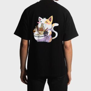 Kawaii Neko Cat Ramen Bowl Anime Japanese Noodles Men T-Shirt