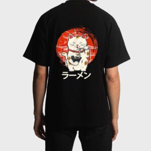 Kawaii Ramen Neko Retro Cat Japanese Noodle Anime Girls Teen Men T-Shirt