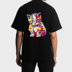Kitten Colorful Art Gifts Cute Cat Gift For Kitten Lovers Men T-Shirt