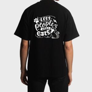 Less People More Cats Anti Social Cat Lover Gift Men T-Shirt
