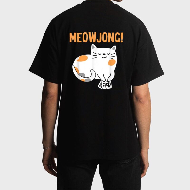 Mahjong Cat Player Board Game Mah-Jongg China Solitaire Men T-Shirt