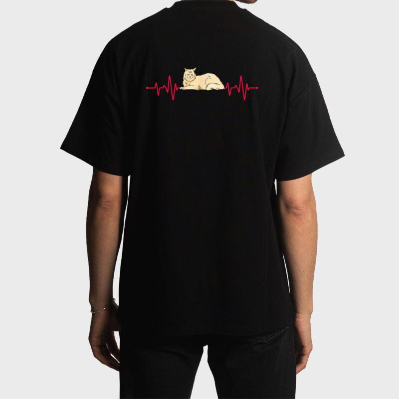 Maine Coon Cat Heartbeat Men T-Shirt