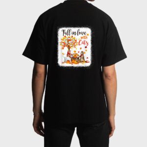Maple Cat Leaf Fall Hello Autumn Bicycle Men T-Shirt