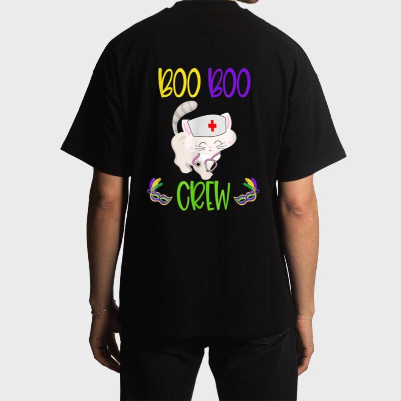 Mardi Gras Boo Boo Crew Nurse Cat Funny For Nurses Gifts Men T-Shirt