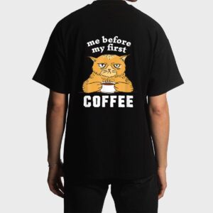Me Before My First Coffee Annoyed Cat Men T-Shirt