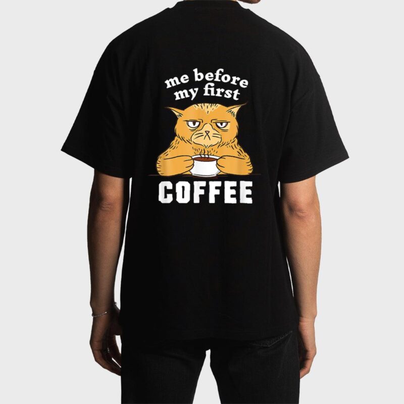 Me Before My First Coffee Annoyed Cat Men T-Shirt