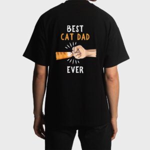 Mens Best Cat Dad Ever Paw Fist Bump Men T-Shirt