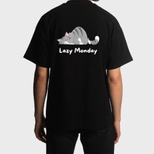 Mens Funny Cat Quote Lazy Monday Cool Cat Men T-Shirt