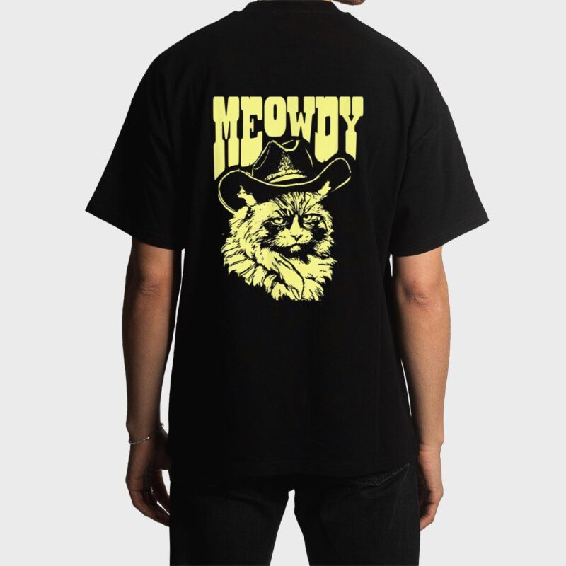Meowdy Funny Country Cowboy Angry Cat Western Vibe Men T-Shirt