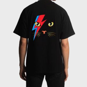Meowie Bowie Cat Retro Kitty Cat Funny Glam Rock Music Men T-Shirt