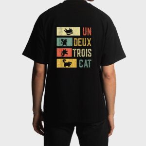 Meowy Funny Cat  Vintage retro Un Deux Trois Cat Men T-Shirt