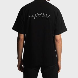 Middelfinger Cat Heartbeat ECG Electrocardiogram Cardiogram Premium Men T-Shirt