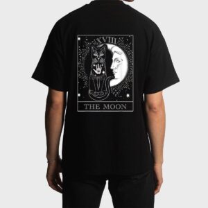 Moon Tarot Card and Cat Occult Graphic Men T-Shirt