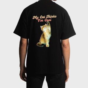 My Cat Thinks I'm Cool Funny Joke Hilarious Saying Quote Cat Men T-Shirt