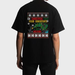 Oh Christmas Tree Your Ornaments Are History Funny Cat Men T-Shirt