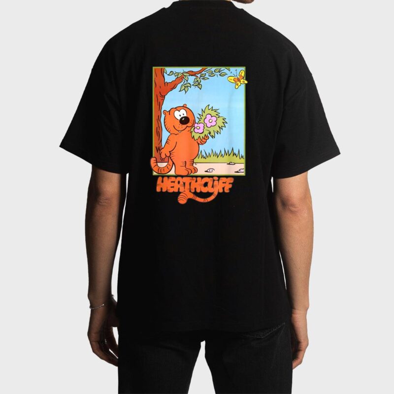 Picture The Orange Cat Holding Flowers So Cute Cartoon Arts Men T-Shirt