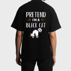 Pretend I'm A Black Cat Funny Cartoon Halloween Costume Men T-Shirt