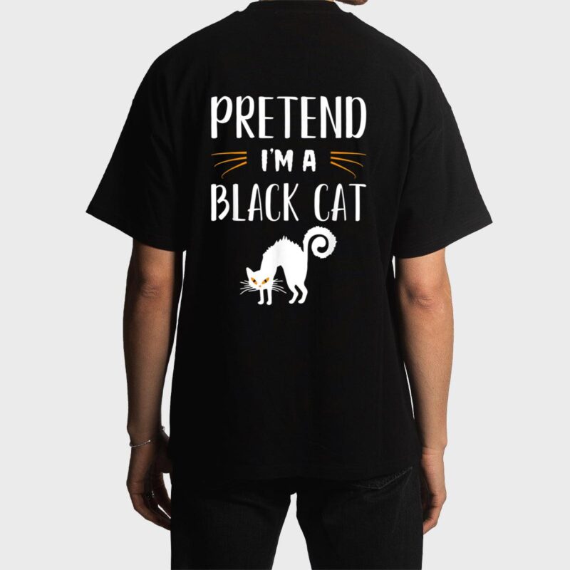 Pretend I'm A Black Cat Funny Cartoon Halloween Costume Men T-Shirt