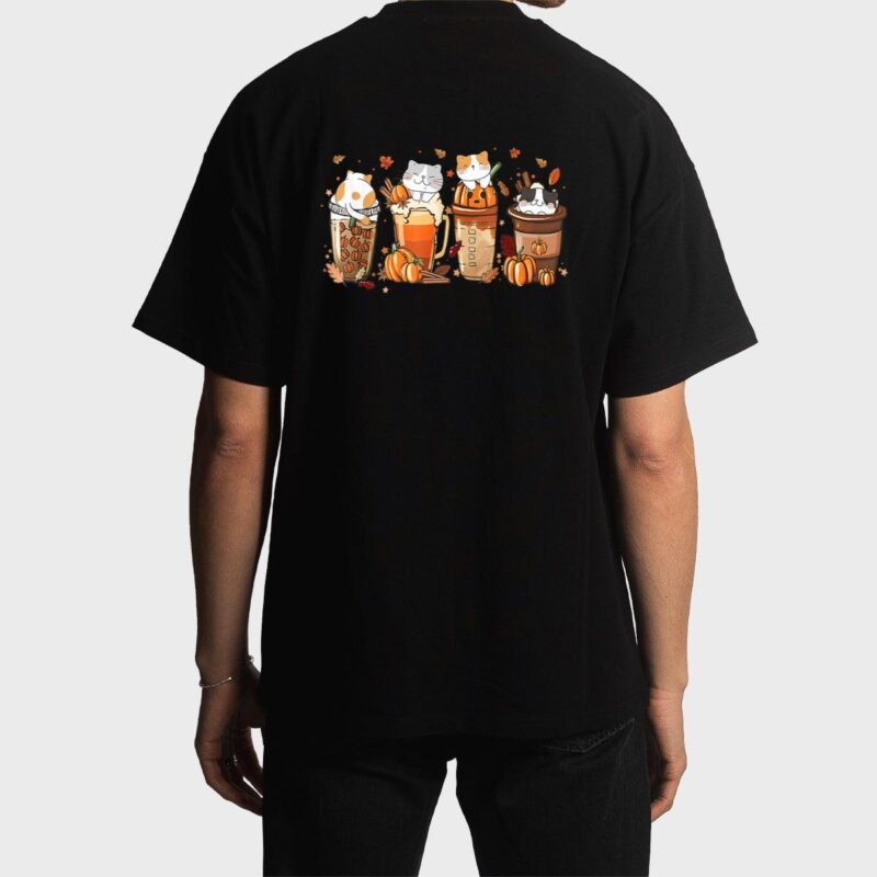 Pumpkin Spice Latte Costume For Cats Lover Cute Autumn Fall Men T-Shirt