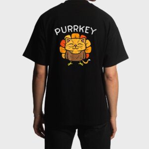 Purrkey Turkey Cat Kitten Funny Thanksgiving Cat Owner Lover Men T-Shirt