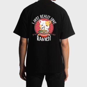 Ramen Cat Anime Kawaii Japanese Gift Girls Official Teenager Men T-Shirt