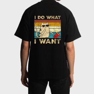 Retro 80s 90s Cat Lovers gifts Funny I Do What I Want Cat Men T-Shirt