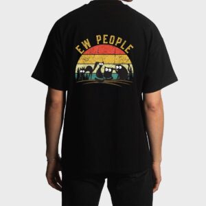 Retro Black Cat shirt for women Cat lover funny Ew people Men T-Shirt