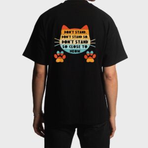 Retro Cat Tshirt, Funny Cat Tee, Don't Stand Close Meow Men T-Shirt