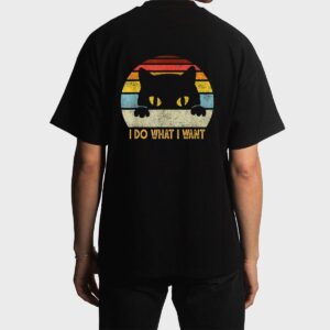 Retro I Do What I Want Cat Funny Meow 80s 90s Cat Lover Men T-Shirt