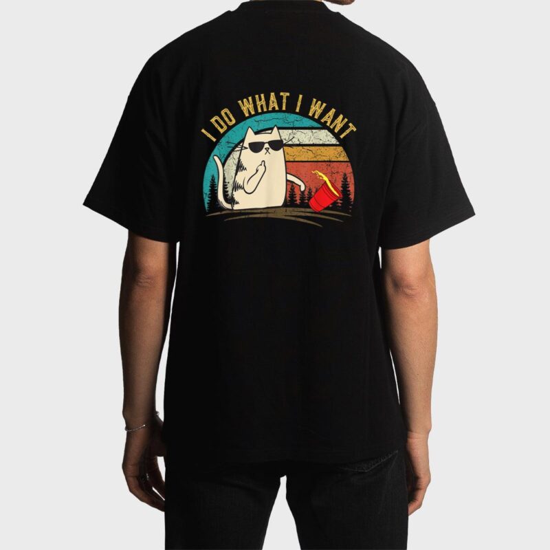 Retro I Do What I Want Cat, Cat Daddy Cat Mom Gifts Men T-Shirt