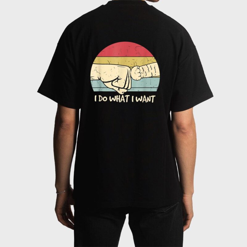 Retro Paw Cat I Do What I Want Cat Vintage Black Cat Men T-Shirt