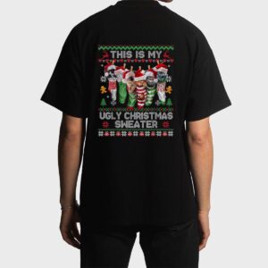 Santa Cats Pajama This is My Ugly Christmas Kittens Sweater Men T-Shirt