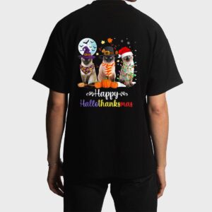 Siamese Cat Halloween Merry Christmas Happy Hallothanksmas Men T-Shirt