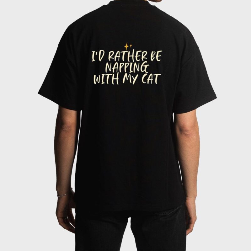 Stars Funny Friend Saying I D Rather Be Napping With My Cat Men T-Shirt