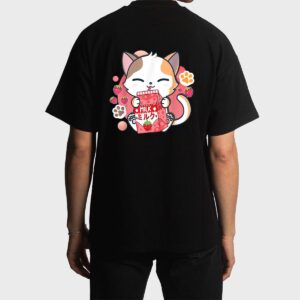 Strawberry Milk Cat Cute Kawaii Kitten Anime Gift Teen Girls Men T-Shirt