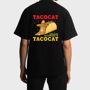 Tacocat Spelled Backwards Tacos and Cats Cinco De Mayo Cat Men T-Shirt