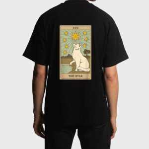The Star Tarot Card Mermaid Gothic Cat Men T-Shirt