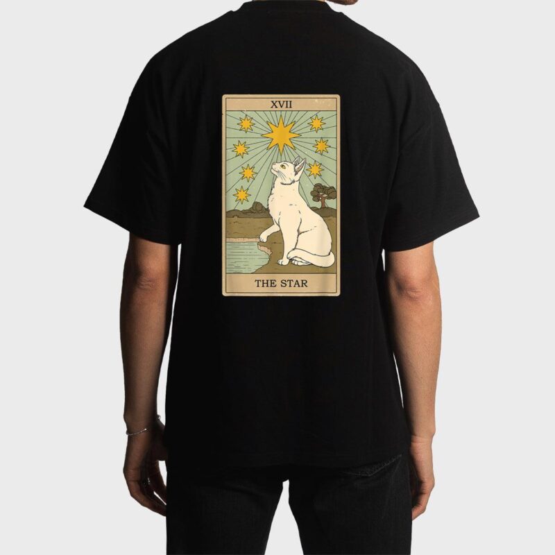 The Star Tarot Card Mermaid Gothic Cat Men T-Shirt