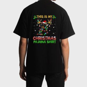 This Is My Christmas Pajama Shirt Black Cat Lover Christmas Men T-Shirt