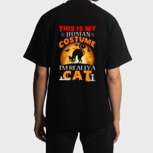 This Is My Human Costume I'm Really A Cat Pumkin Halloween Men T-Shirt