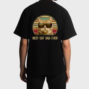 Vintage Best Cat Dad Ever  Cat Daddy Gift Men T-Shirt