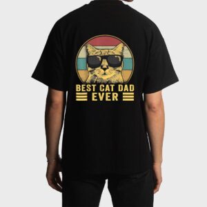 Vintage Best Cat Dad Ever Bump Fit Men T-Shirt