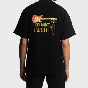Vintage Guitar and Cat Lover Men Women I do what i want Cat Men T-Shirt