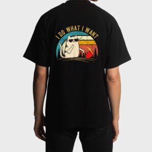 Vintage Retro I do what I want cat, Funny Meowy Cat Lover Men T-Shirt