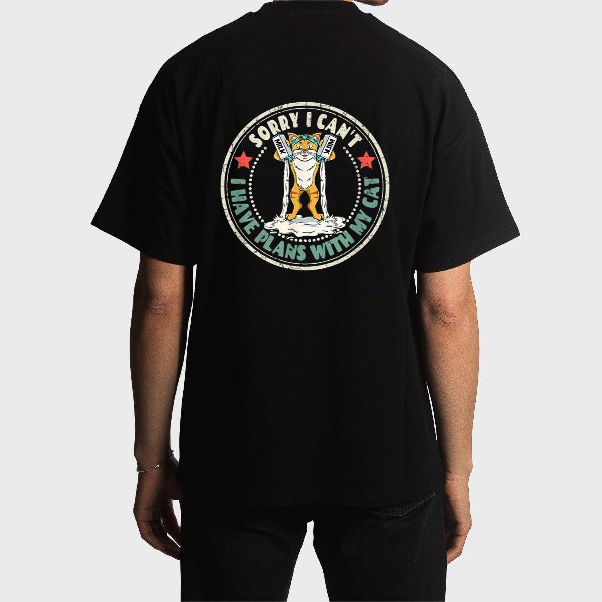 Vintage Sorry I Can't I Have Plans With Cat Lover Men T-Shirt