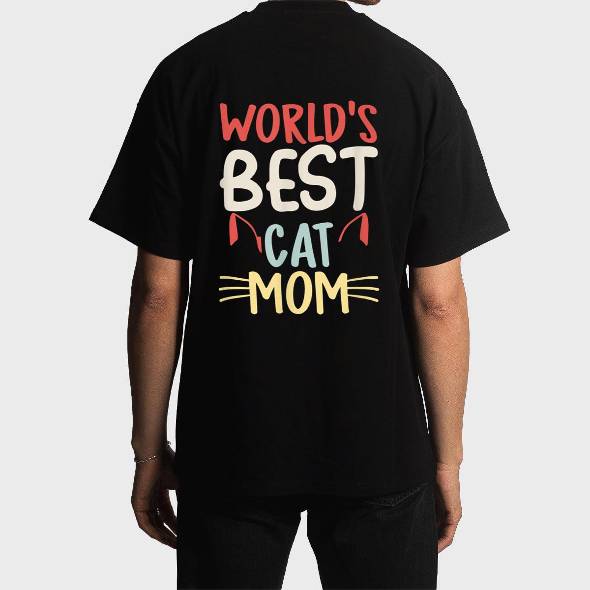 Vintage World's Best Cat Mom Meow Cat Best Cat Mom Ever Men T-Shirt