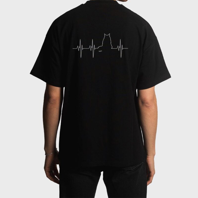 Womens Maine Coon Cat Heartbeat Men T-Shirt