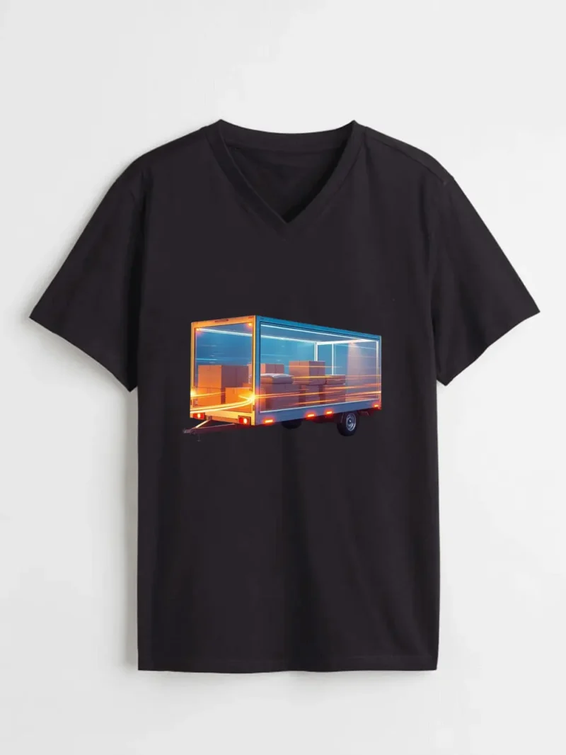 King of the Highway – Chrome Rig & Glowing Crown T-Shirt - Image 2